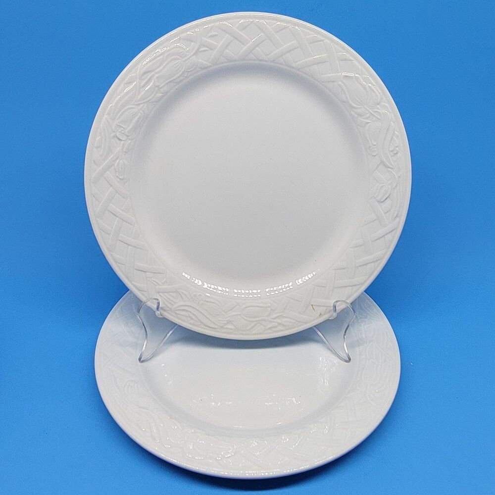 Zrike "TERRAZO" By Corona Columbia Set Of 2 Off White 8" Salad Plates VGC
